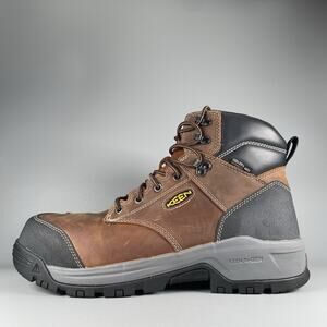 Keen Utility Evanston 6in Men’s 11.5 D Bison/Black Leather Waterproof Work Boots